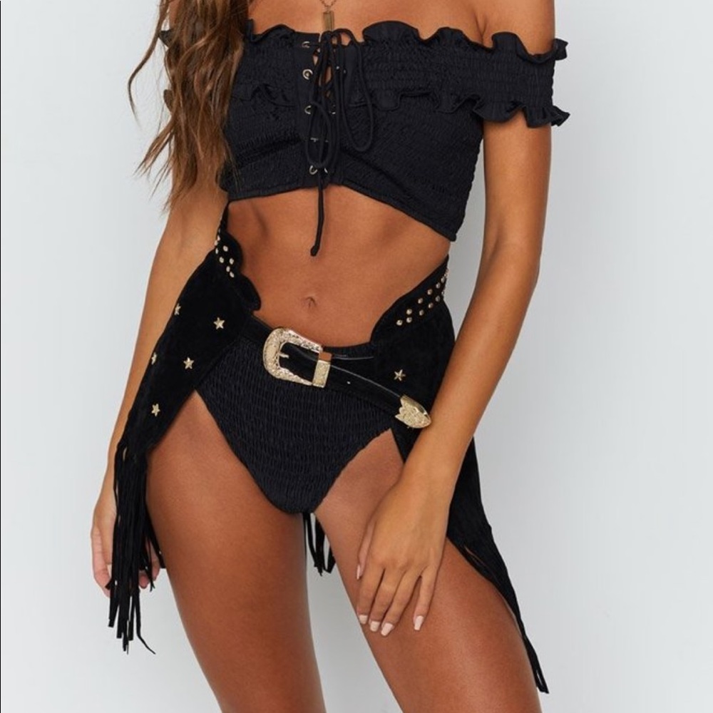 Rodeo faux suede tassel belt